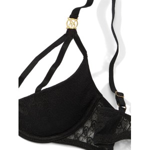 Комплект белья Logo Lace Open-Cup Demi Bra Black Set