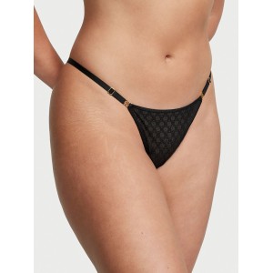 Трусики Icon Lace Adjustable String Thong Panty Black