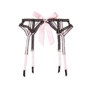 Комплект пояс и трусики DREAM ANGELS Lace Open Cheeky Panty Black & Pink Set