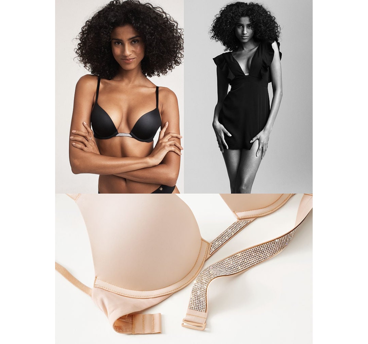 Бюстгальтер BARE Plunge Convertible Shine Bra Beige