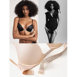 Бюстгальтер BARE Plunge Convertible Shine Bra Beige