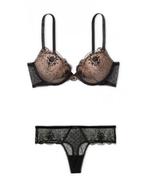 Комплект белья Luxe Lingerie Black Gold Lace Bra Set 