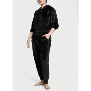 Велюровый костюм Velour Hoodie and Jogger Lounge Set Black