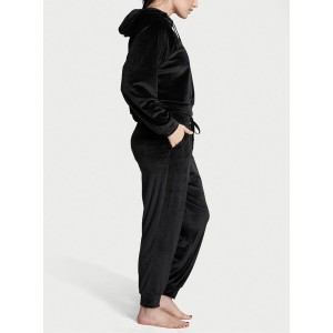 Велюровый костюм Velour Hoodie and Jogger Lounge Set Black