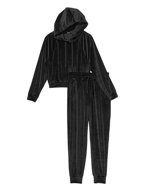 Велюровий костюм Velour Hoodie and Jogger Lounge Set Black