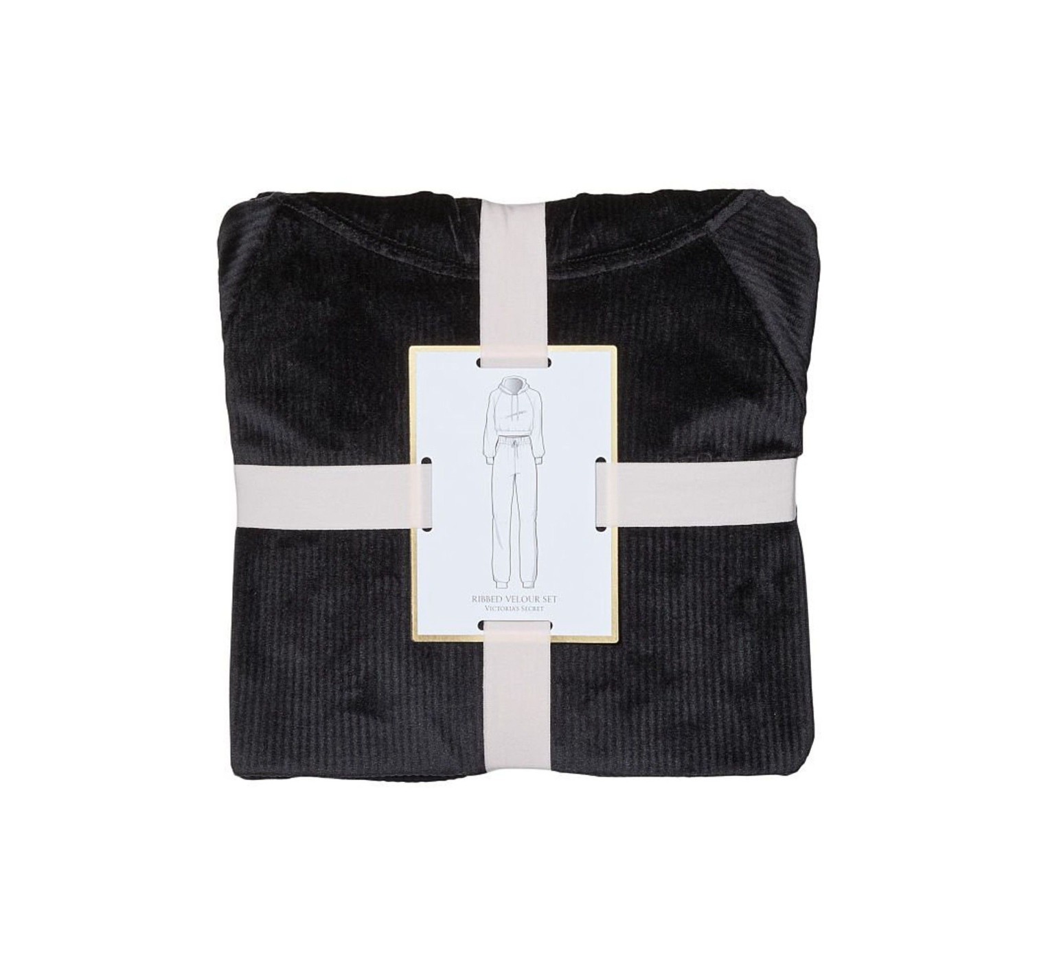 Велюровый костюм Velour Hoodie and Jogger Lounge Set Black