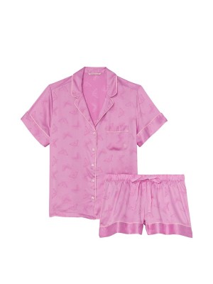 Пижама Satin Short Pajama Set Lilac Chiffon