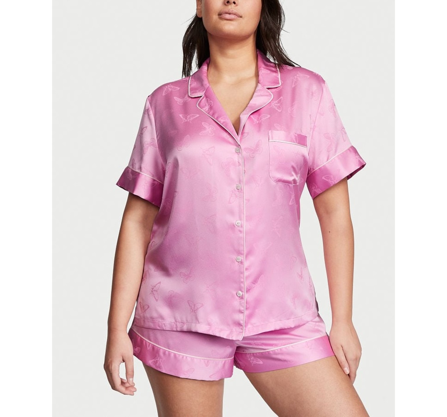 Пижама Satin Short Pajama Set Lilac Chiffon