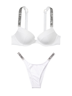 Купальник Shine Strap Sexy Tee Push-Up Bikini White