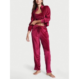 Велюровий спортивний костюм Ribbed Velour 3-Piece Tracksuit Set Red