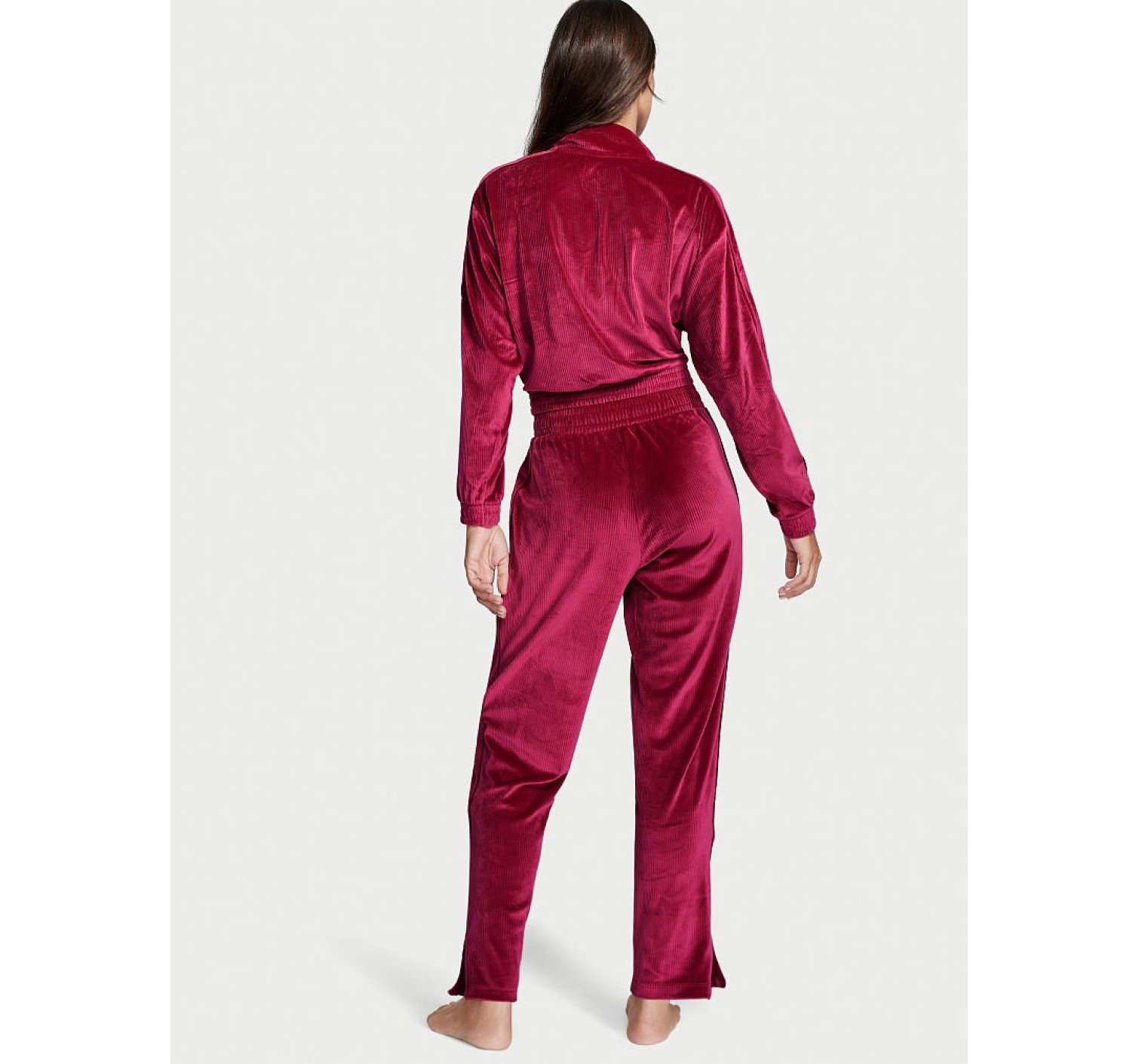 Велюровий спортивний костюм Ribbed Velour 3-Piece Tracksuit Set Red