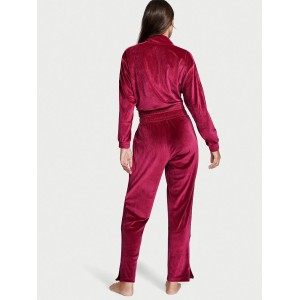 Велюровий спортивний костюм Ribbed Velour 3-Piece Tracksuit Set Red