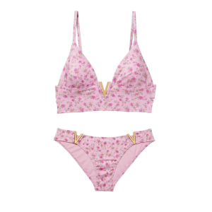Купальник V-hardware Bralette Swim Pink Flower Print Set