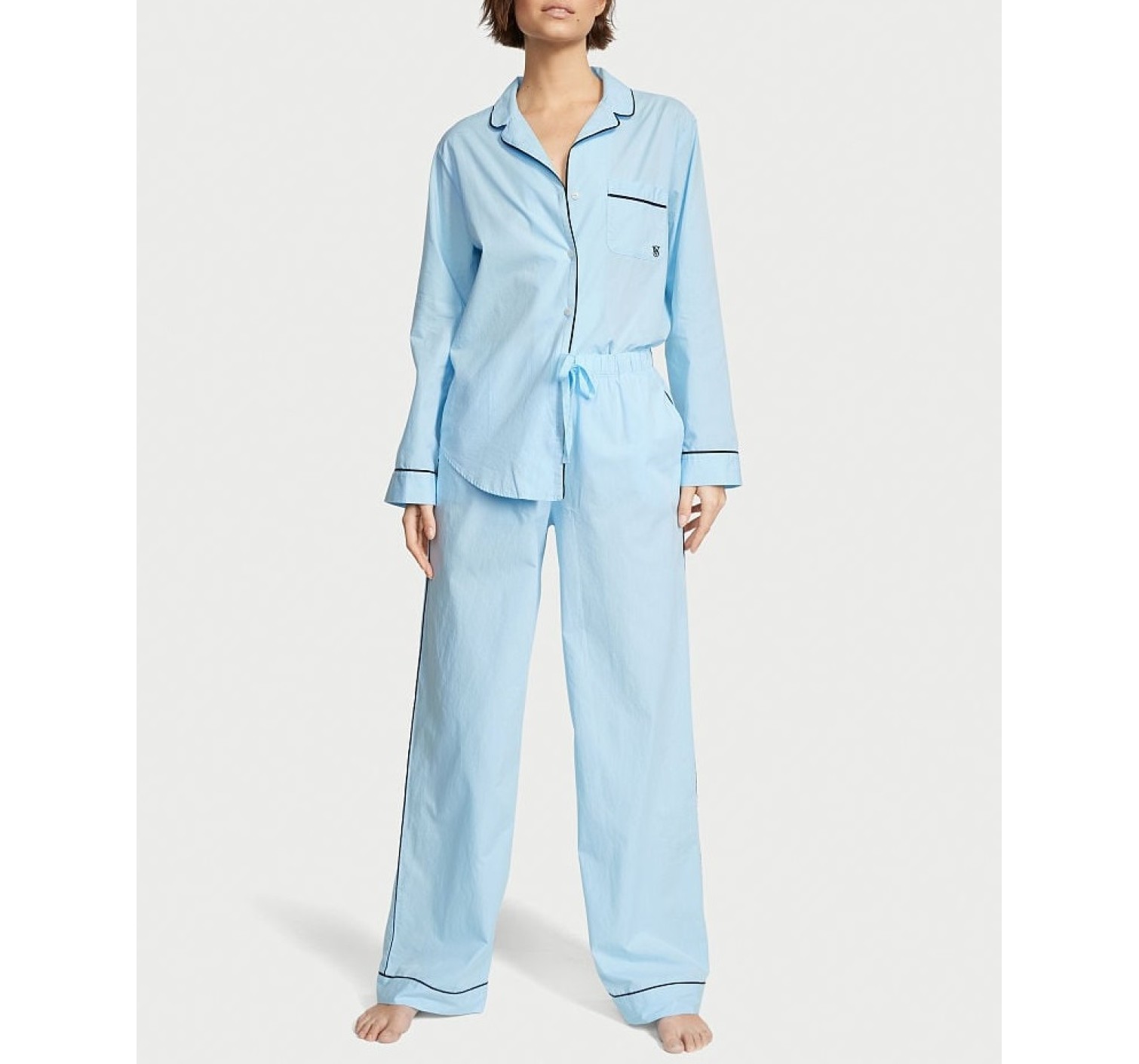 Пижама Cotton Long Pajama Set Blue Chambray