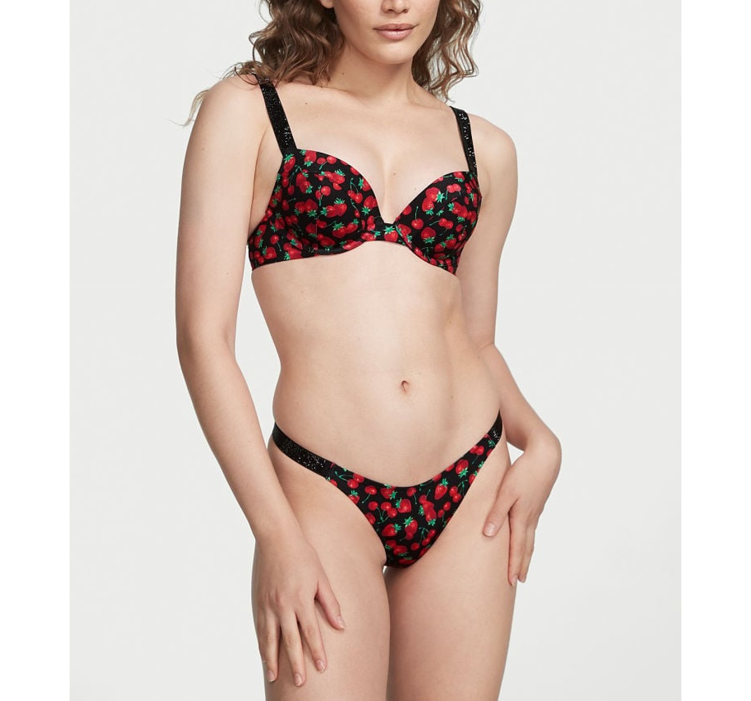 Купальник Top Shine Strap Sexy Tee Push-Up Bikini Mixed Berry