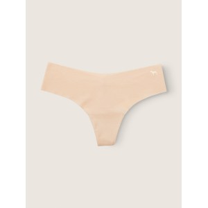 Трусики Pink cтринги бесшовные No Show Thong panty Beige