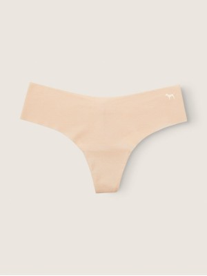Трусики Pink стрінги безшовні No Show Thong panty Beige