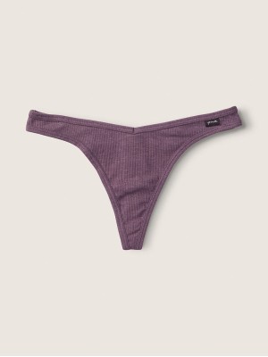Трусики PINK Cotton Thong Panty Mauve
