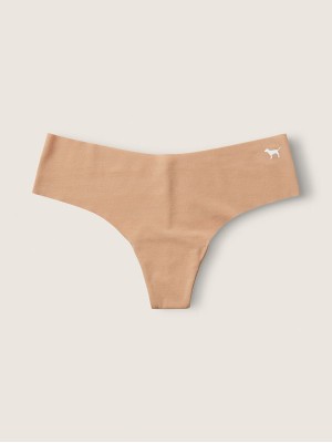 Трусики PINK No show Thong panty Mocha Latte