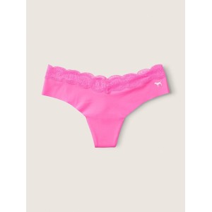 Трусики PINK No show Thong panty Lace Waistband Radiant Rose