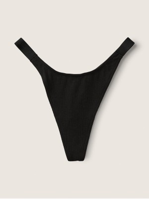 Трусики PINK High Leg Logo Thong Panty Balck
