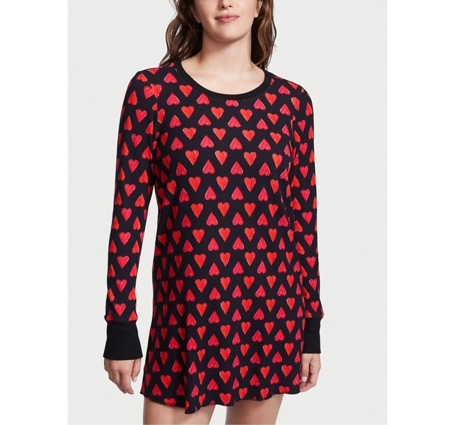 Ночная рубашка Thermal Sleepshirt Black Heart Print