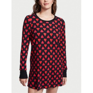 Ночная рубашка Thermal Sleepshirt Black Heart Print