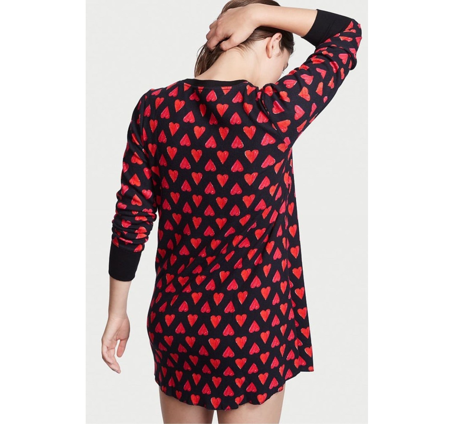 Ночная рубашка Thermal Sleepshirt Black Heart Print