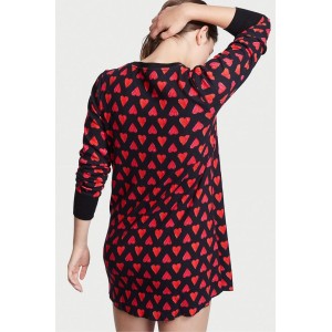 Ночная рубашка Thermal Sleepshirt Black Heart Print