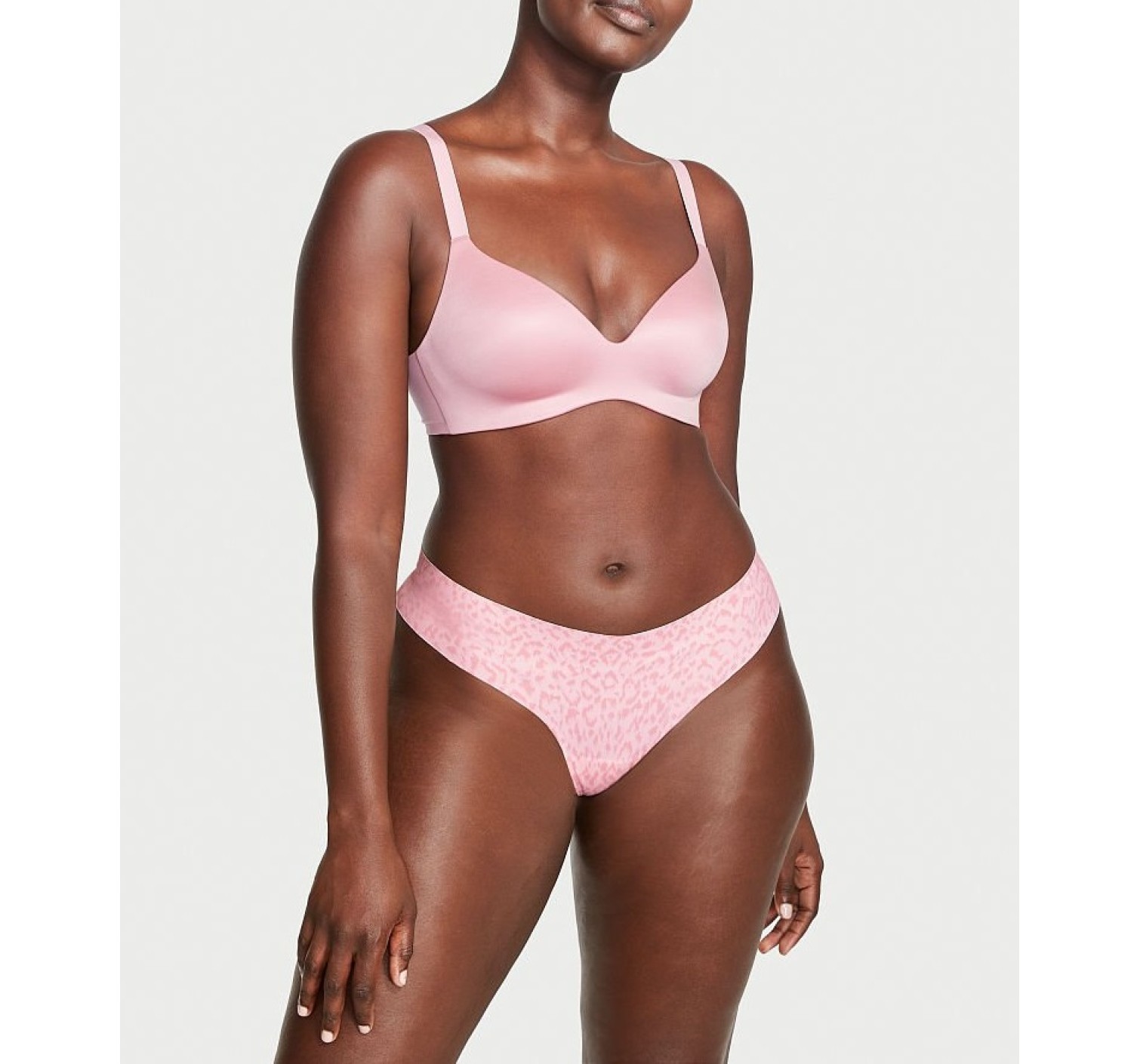 Трусики No Show Thong Panty Pink Leopard