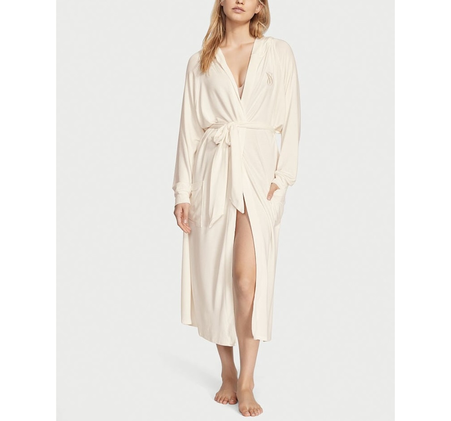 Халат Modal Terry Hooded Long Robe Ivory