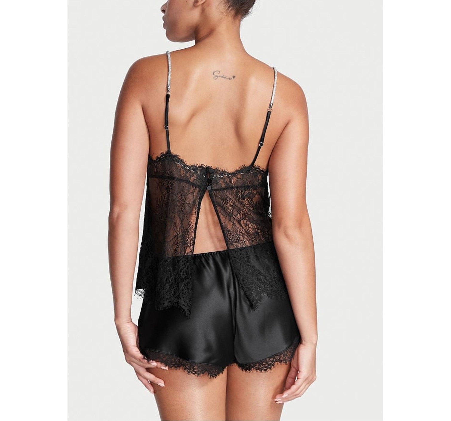 Пижама Shine Rope Strap Satin Cami Pj set Brilliant Black