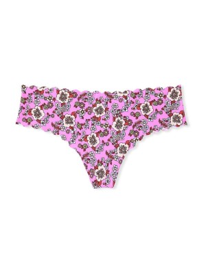 Трусики No Show Thong Panty Pink Flower Print