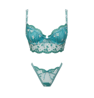  Комплект FOR LOVE & LEMONS Daisy Embroidered Bra Jade Set