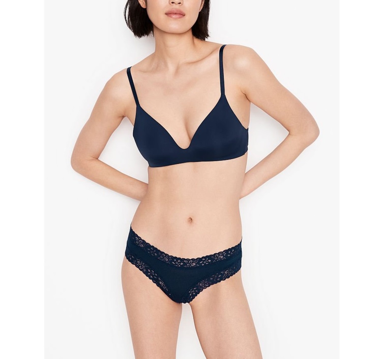 Tрусики Cotton Lace Cheeky panty Noir Navy