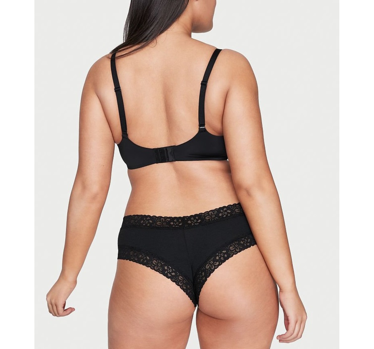 Tрусики Cotton Lace Cheeky panty Black