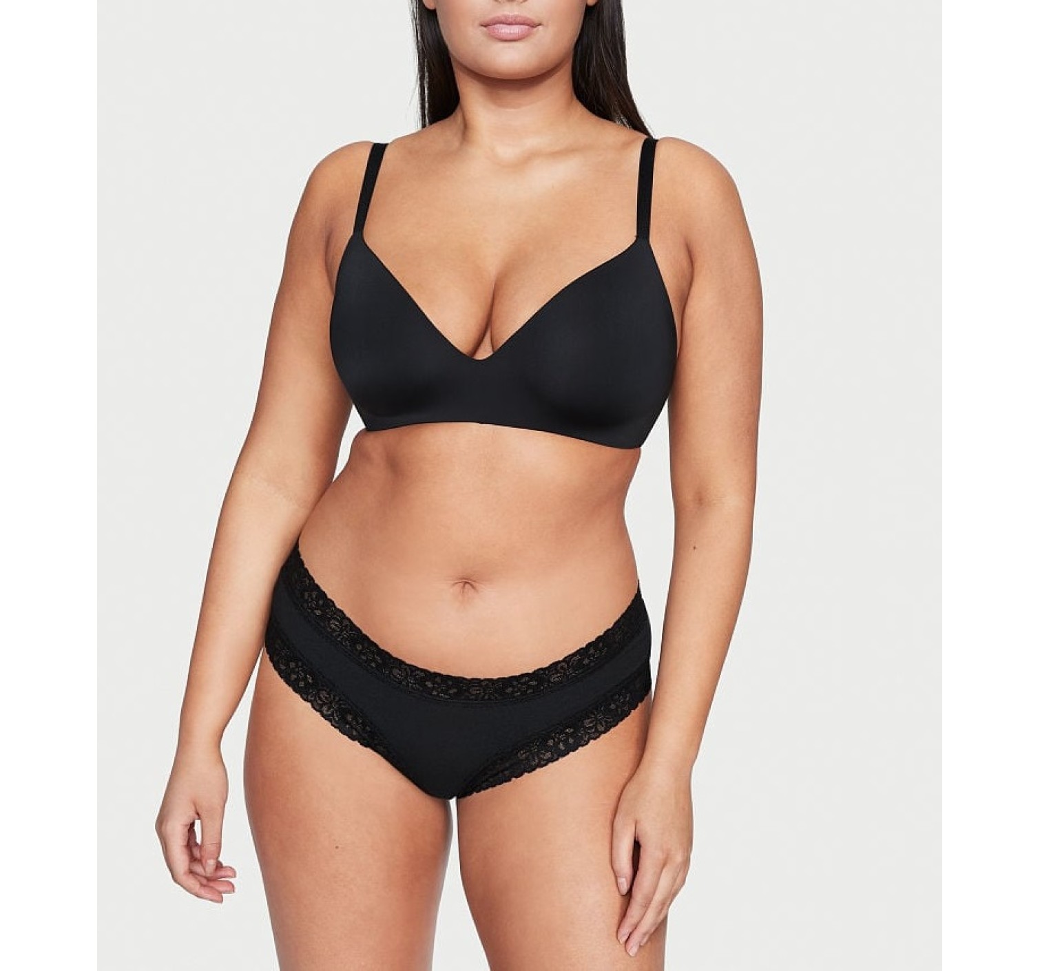 Tрусики Cotton Lace Cheeky panty Black