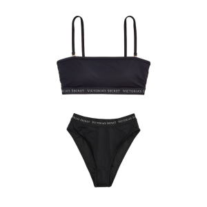 Купальник VS Classic Logo Strap Bandeau top & Brazilian panty
