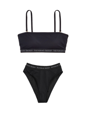 Купальник VS Classic Logo Strap Bandeau top & Brazilian panty