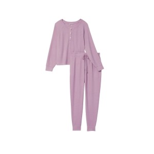 Пижама Glow Waffle Henley Jogger Set Lilac