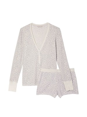Пижама Victoria’s Secret Thermal Short PJ Set White Leopard