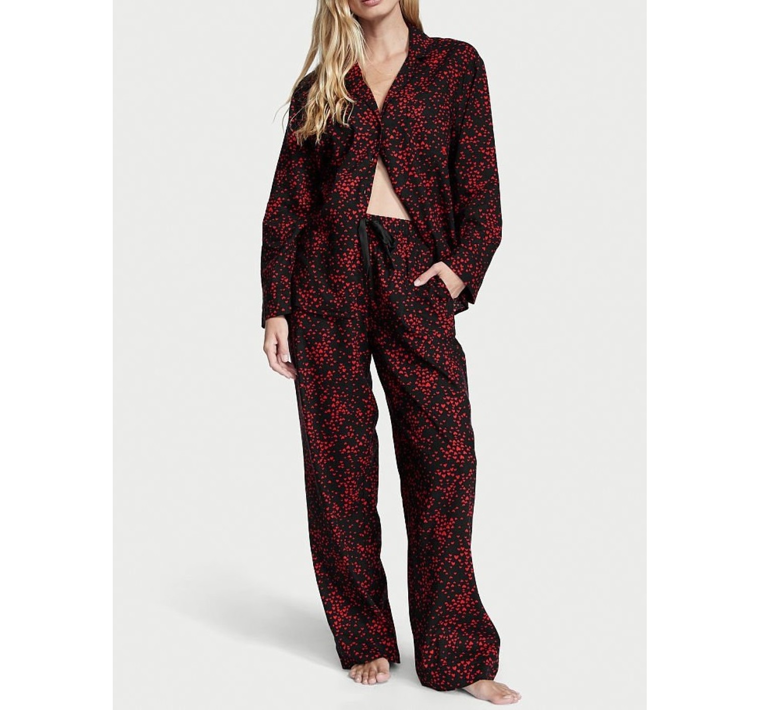 Пижама Flannel Long Pj set Red Mini hearts