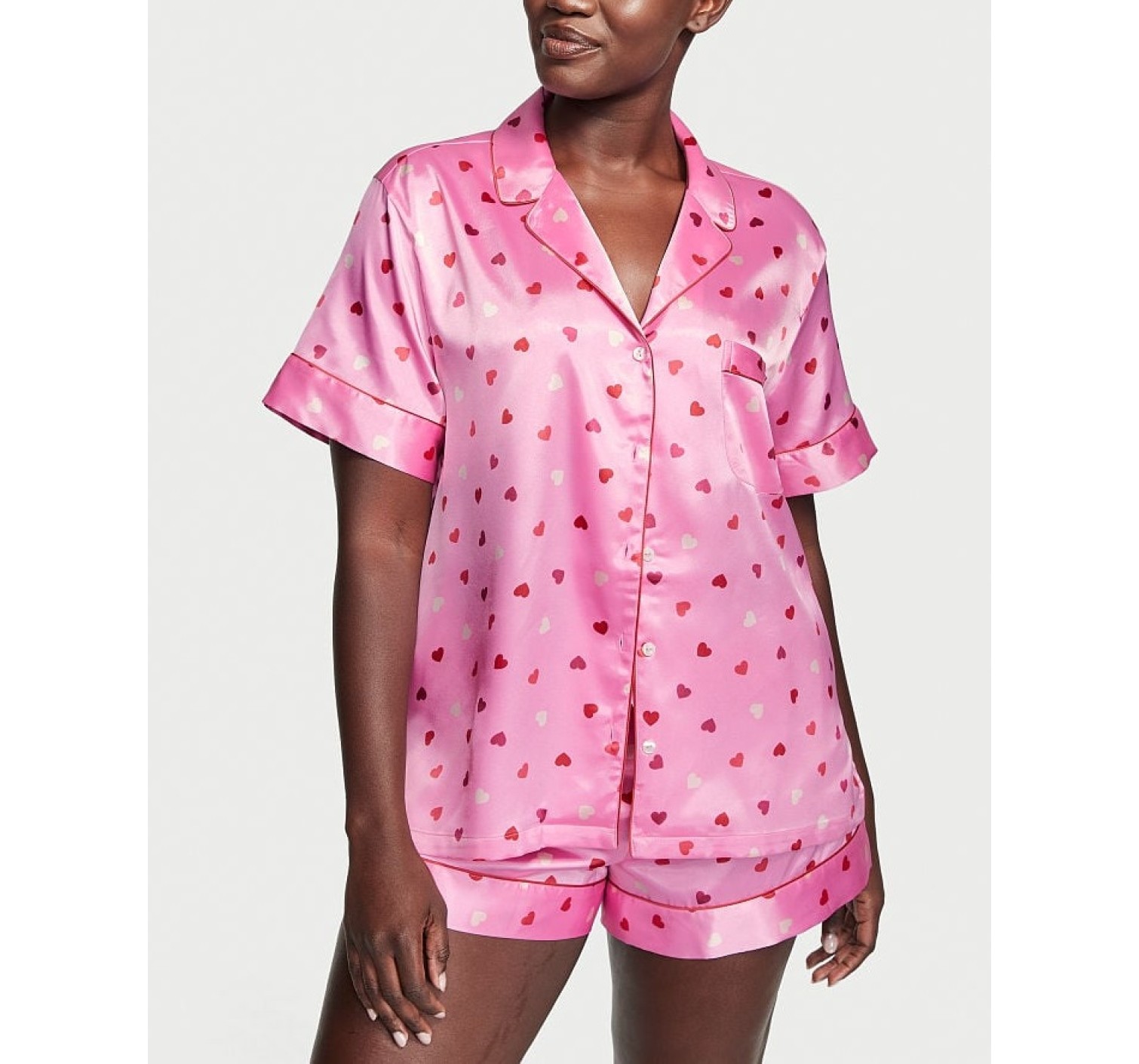 Пижама The Satin Short Pajama Set Bright Hibiscus Multi Heart