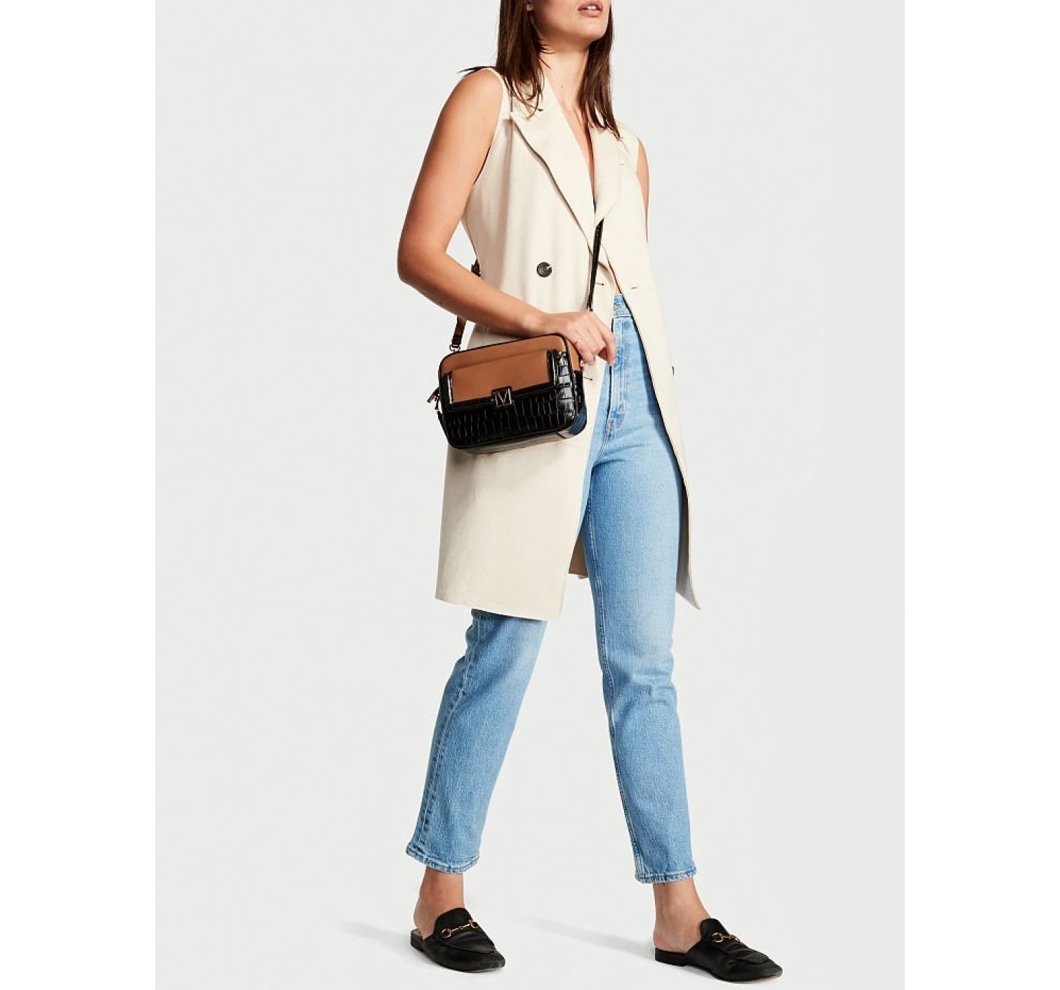 Кросс-боди The Victoria Top Zip Shoulder Bag Croc Colorblock