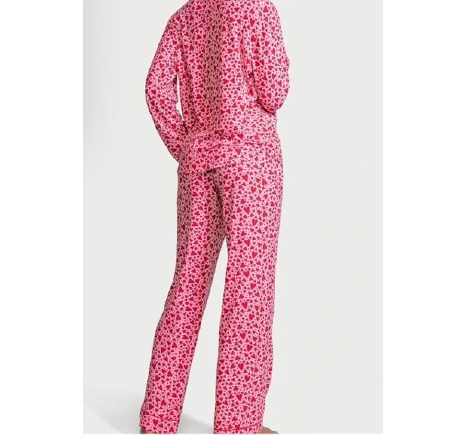 Пижама Victoria’s Secret Modal Long Pajama Set Lipstick Tossed Hearts