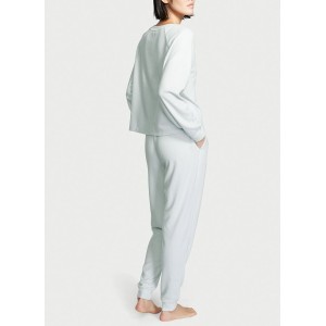 Пижама Glow Waffle Henley and Jogger Set Winter Ice