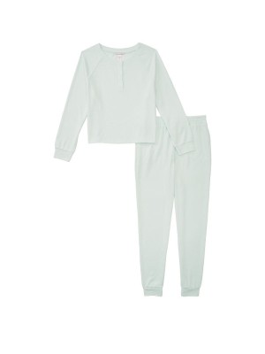 Пижама Glow Waffle Henley and Jogger Set Winter Ice