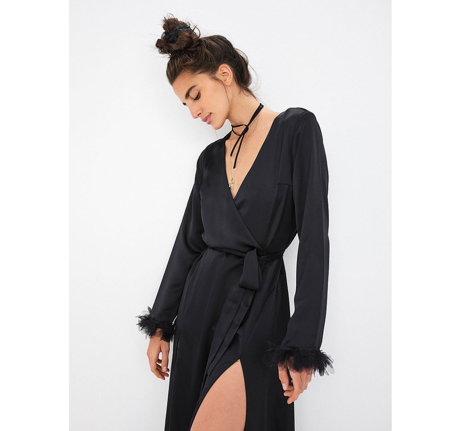 Халат FOR LOVE & LEMONS Floral Trim Kimono Robe