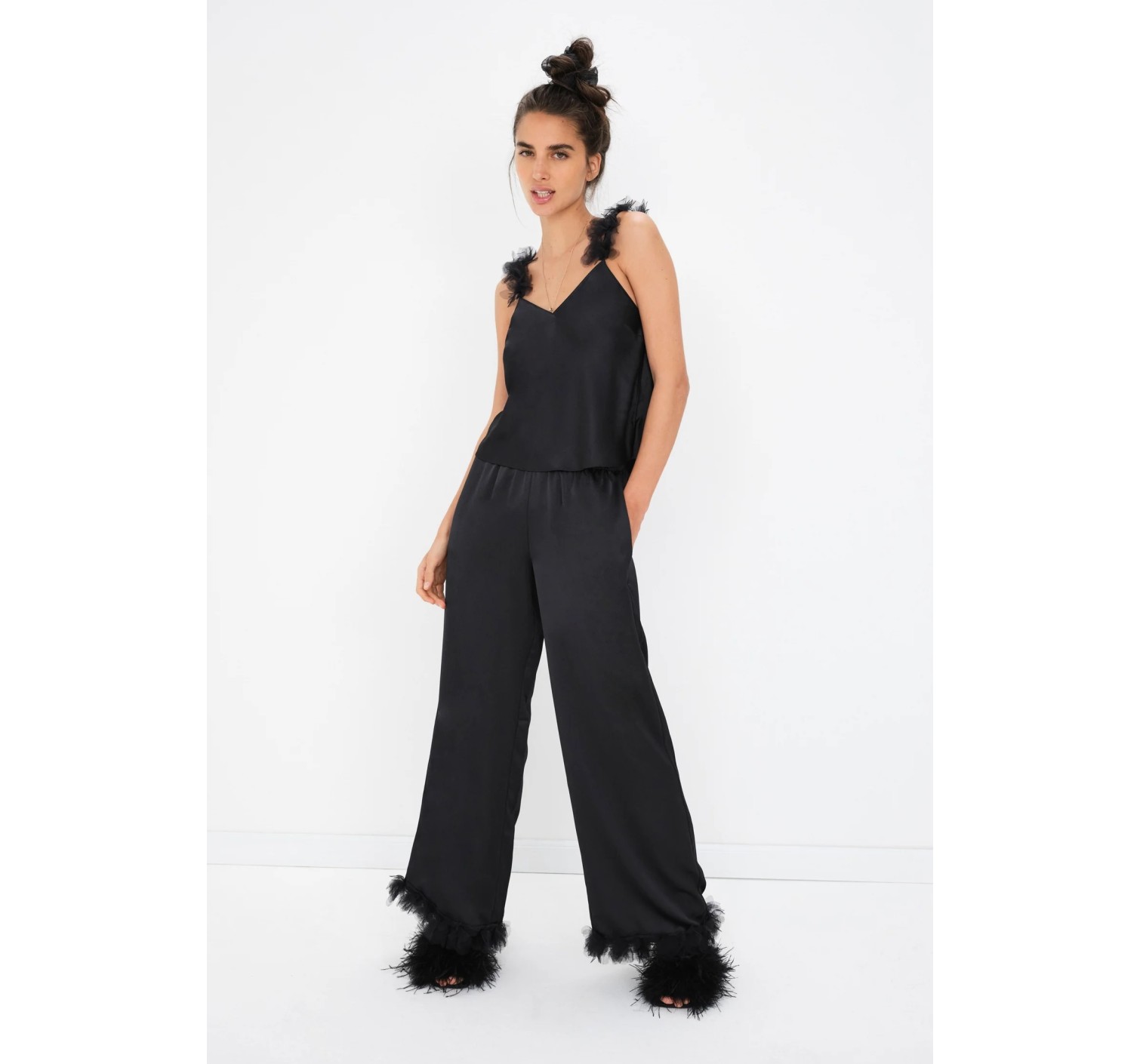 Пижама FOR LOVE & LEMONS Floral Trim Cami Long PJ Set