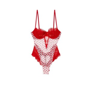 Боди Wicked Unlined Balconette Teddy Heart print Victoria’s Secret 